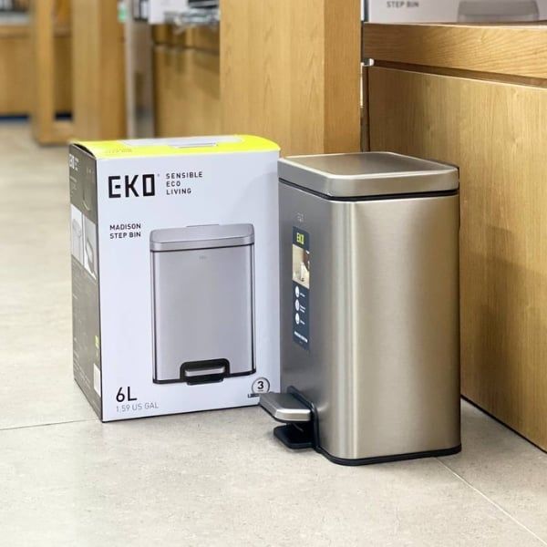 Thùng rác đạp chân EKO Madison EK9361MMT 6L chống bám vân