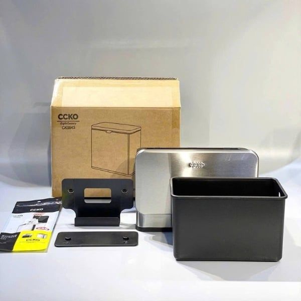 Thùng rác gắn cánh cửa tủ bếp CCKO CK9942 Dung tích 3 lít hoặc 6L - Màu Trắng/Màu inox