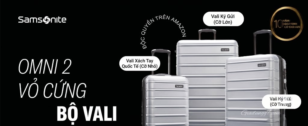Vali Samsonite Omni 2 kết hợp bề mặt chống trầy xước với kết cấu polycarbonate 100% trọng lượng nhẹ, đảm bảo vali của bạn vẫn giữ được vẻ đẹp như mới