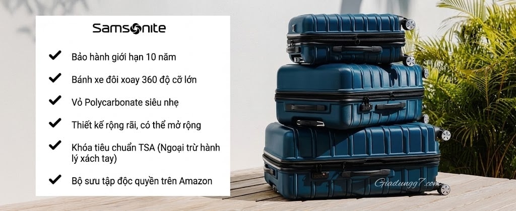 Vali Samsonite Omni 2 Di chuyển nhẹ nhàng qua các sân bay với vali xách tay cứng cáp