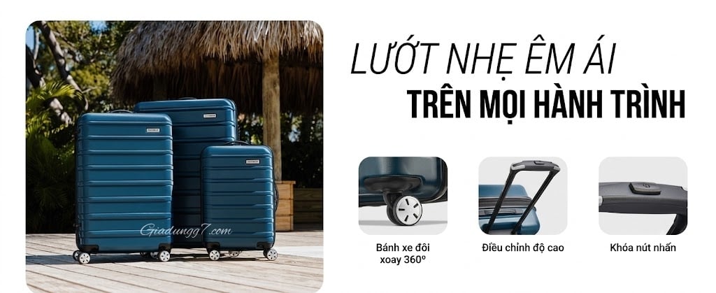 Vali Samsonite Omni 2 Di chuyển nhẹ nhàng qua các sân bay với vali xách tay cứng cáp