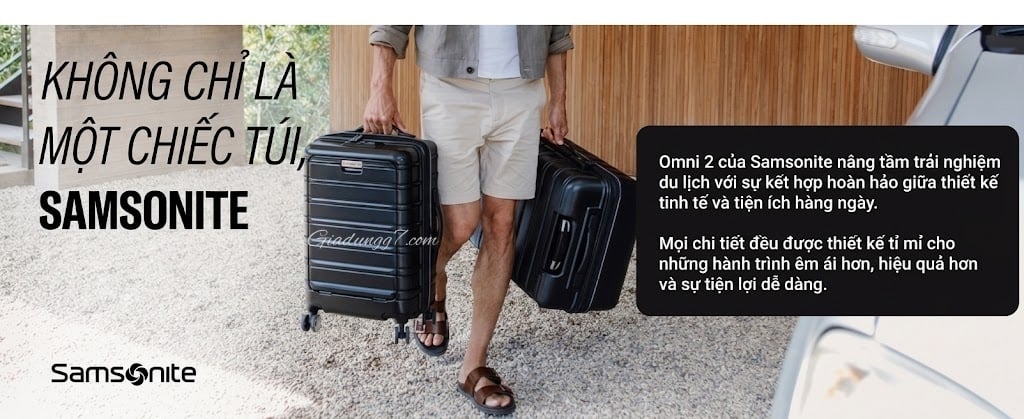 Vali Samsonite Omni 2 Di chuyển nhẹ nhàng qua các sân bay với vali xách tay cứng cáp
