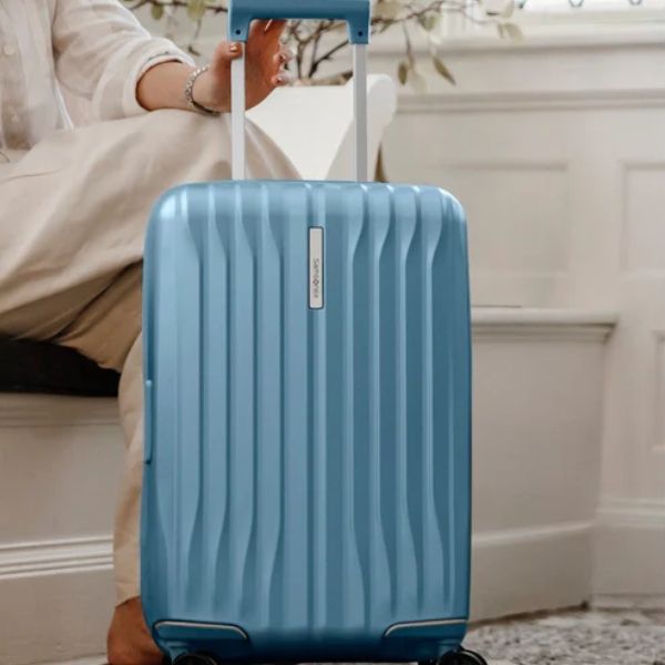 Vali Samsonite Uplift size 20cm/ 28cm/ 33cm - Màu Xanh vỏ cứng, có bánh xe 660 độ
