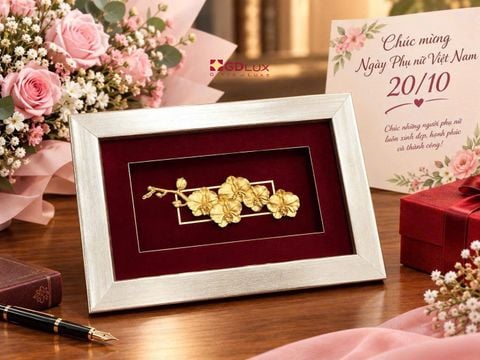 TRANH HOA LAN DÁT VÀNG 24K – QUÀ TẶNG SANG TRỌNG CHÀO MỪNG NGÀY PHỤ NỮ VIỆT NAM 20/10