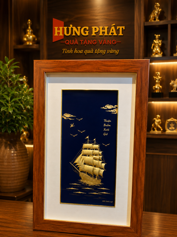 Tranh “Thuận Buồm Xuôi Gió” dát vàng – Biểu tượng thành công và hanh thông