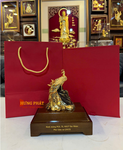 QUÀ TẶNG CAO CẤP – TƯỢNG PHƯỢNG HOÀNG DÁT VÀNG HƯNG PHÁT GOLD 🎁