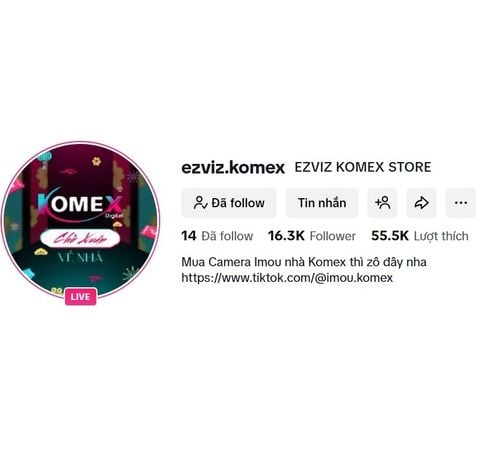 Làm sao liên hệ chủ shop trên sàn Tiktok EZVIZ KOMEX STORE