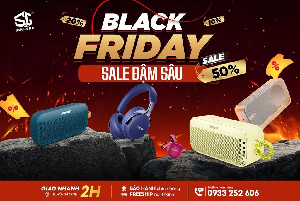 Bose khuyến mãi giảm sâu cho tai nghe & loa Bluetooth di động chính hãng Black Friday 2025