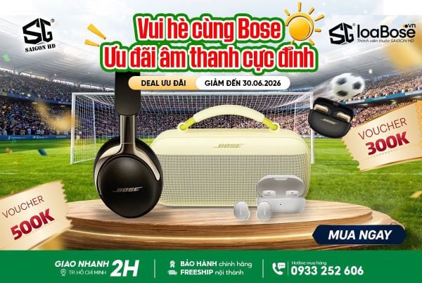 Ưu đãi hè 2026: Loa Bluetooth & tai nghe không dây Bose giảm đến 21%