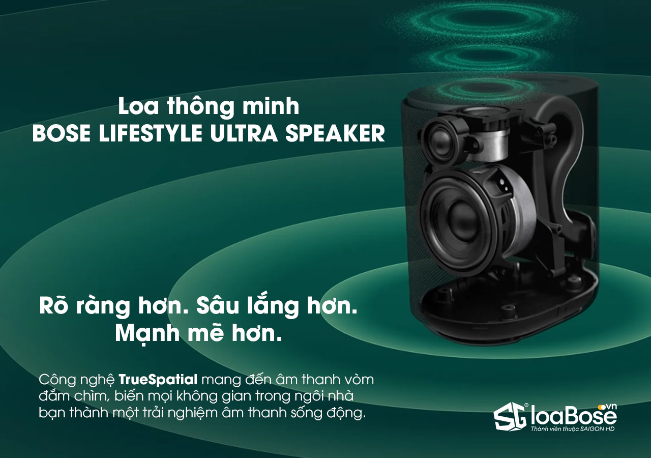 Loa không dây thông minh Bose Lifestyle Ultra Speaker tích hợp công nghệ TrueSpatial cho âm thanh mạnh mẽ