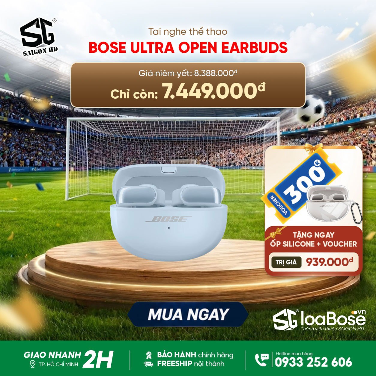 Khuyến mãi giảm giá và tặng quà tai nghe True Wireless thể thao Bose Ultra Open Earbuds chính hãng rẻ nhất 2026