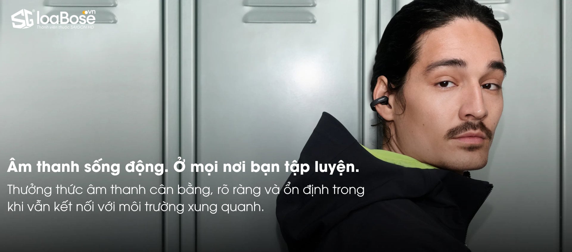Tai nghe True Wireless dạng mở Bose Sport Open Earbuds cho âm thanh cân bằng, sống động, ổn định khi tập luyện