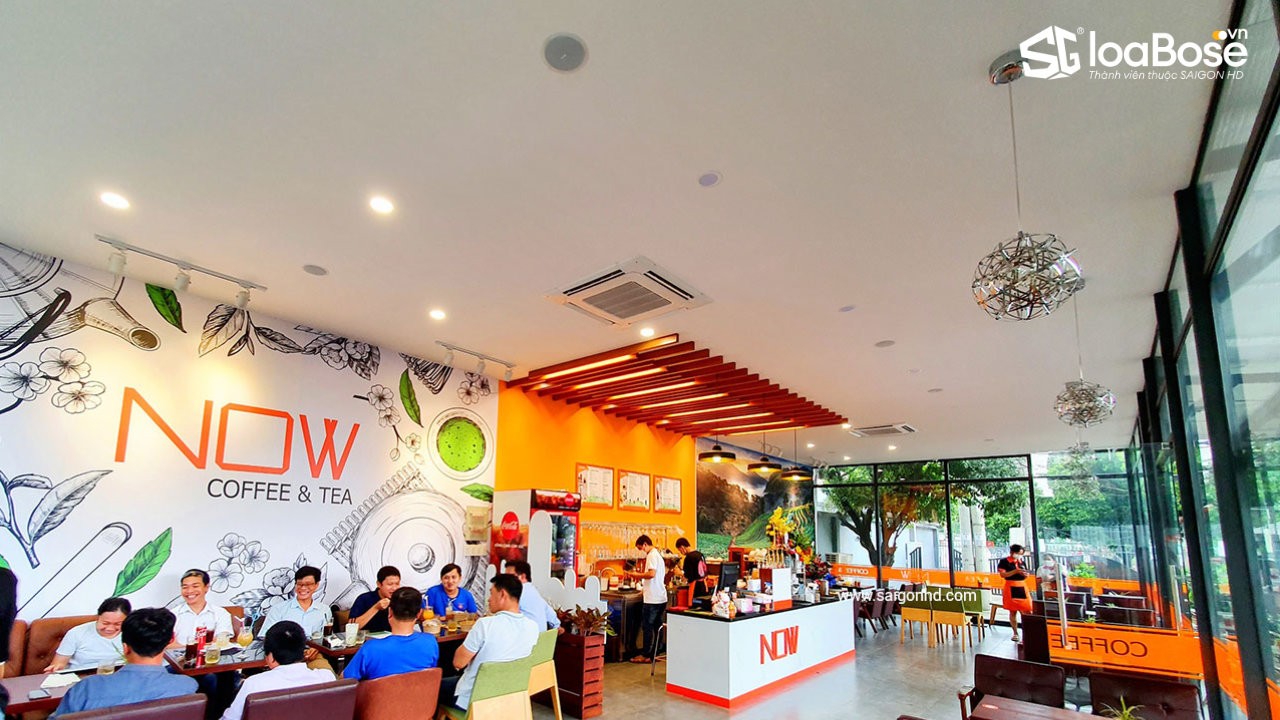 Hệ thống âm thanh nhạc nền cho quán cafe trong nhà cao cấp với loa âm trần Bose FreeSpace FS4CE chính hãng