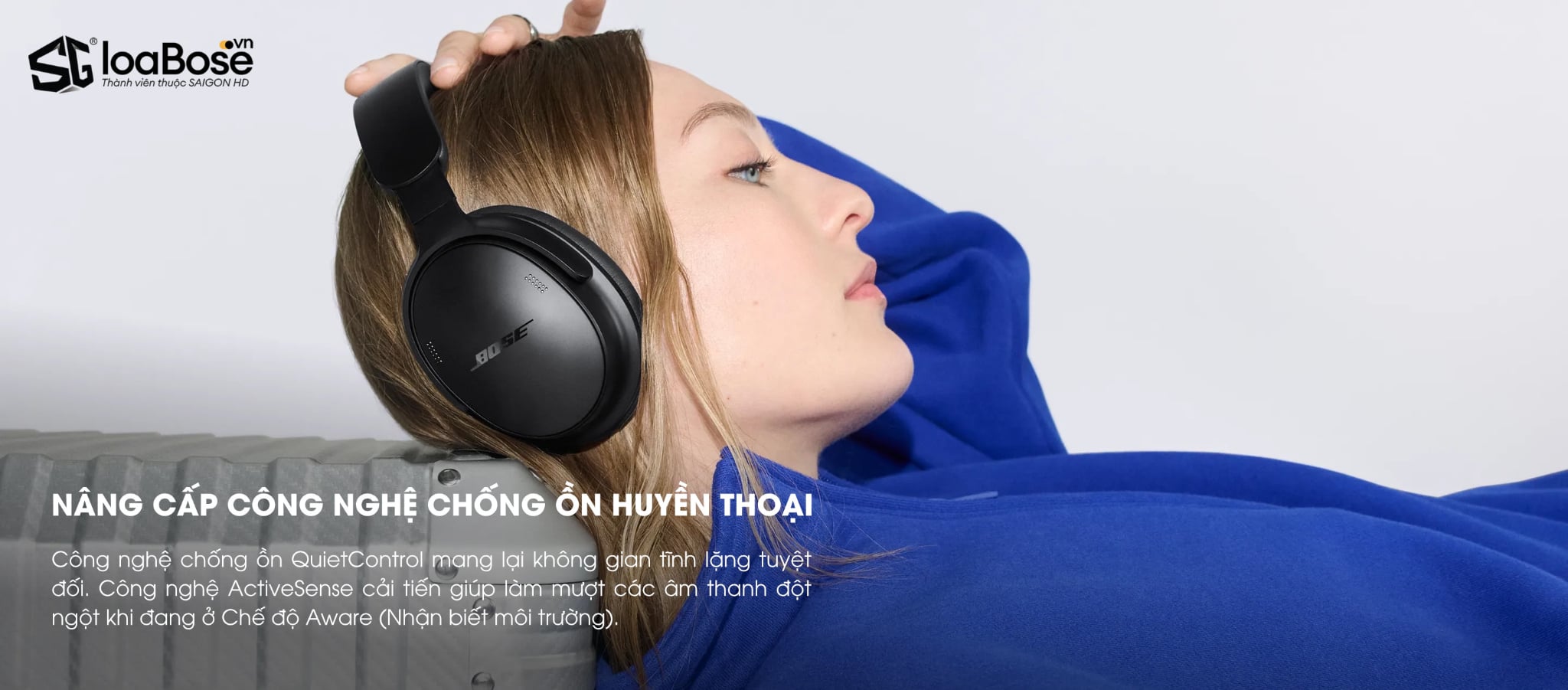 Bose QuietComfort Headphones 2 trang bị công nghệ chống ồn chủ động đã nâng cấp QuietControl và ActiveSense Technology