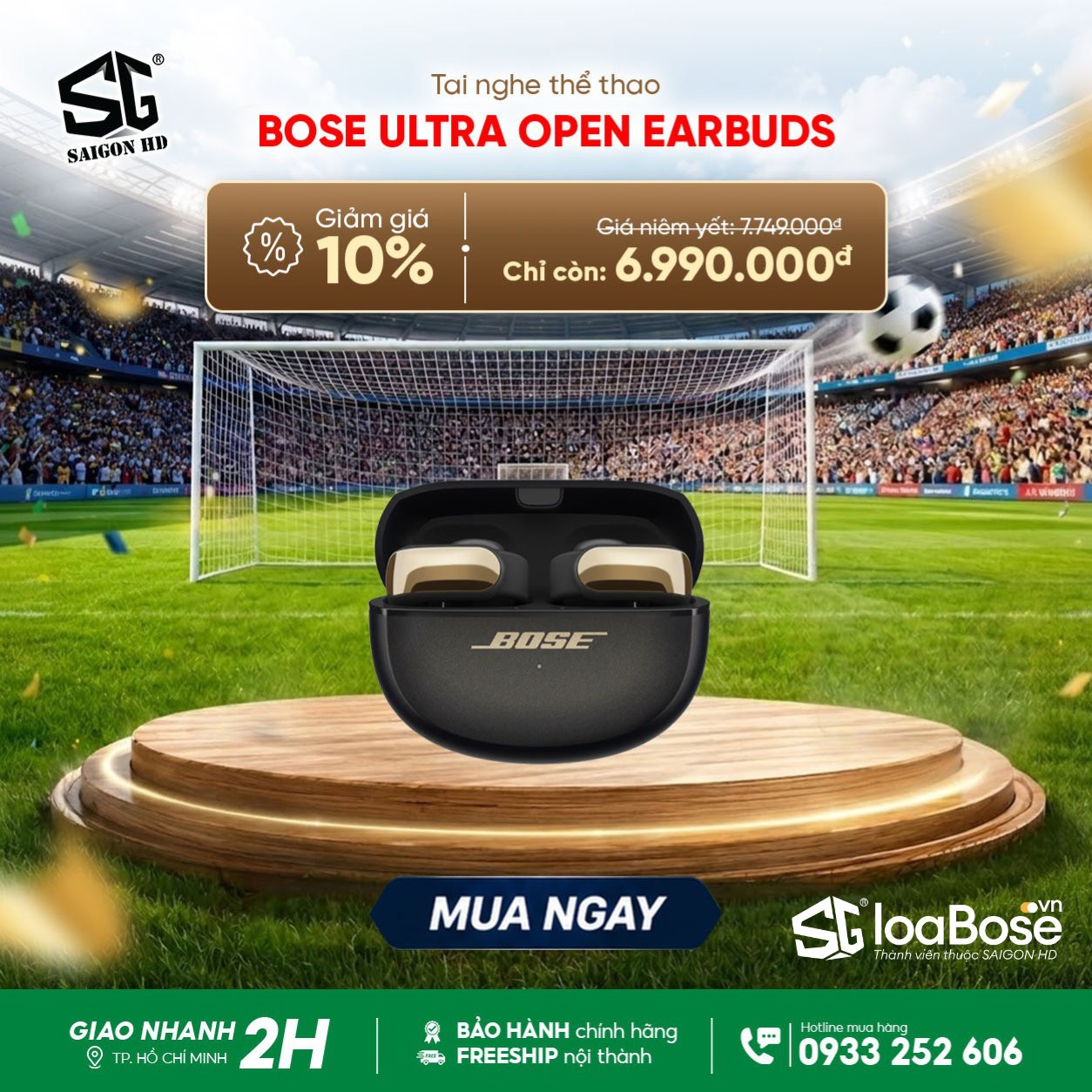 Khuyến mãi tai nghe True Wireless thể thao Bose Ultra Open Earbuds chính hãng rẻ nhất 2026