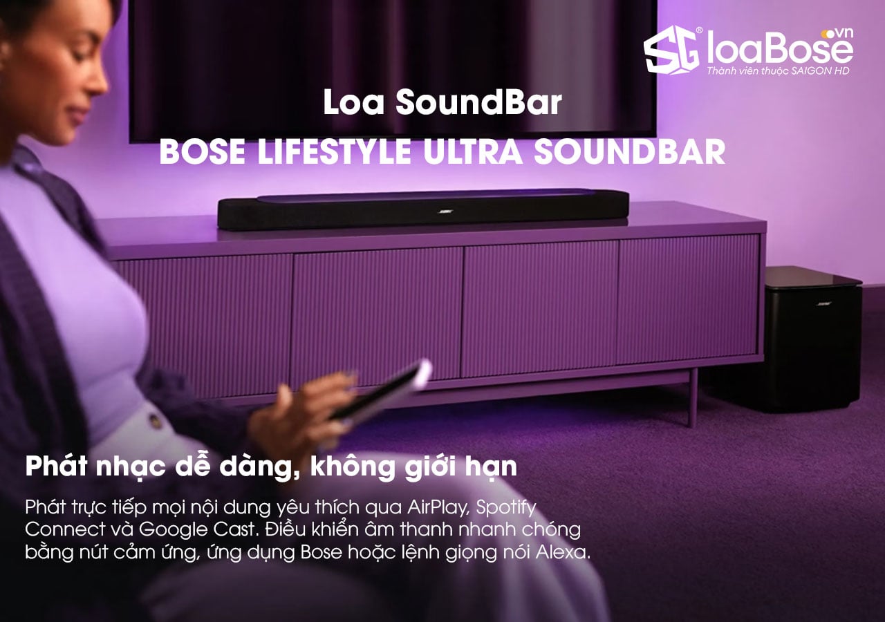 Nghe nhạc dễ dàn với các kết nối không dây trên loa thanh Bose LifeStyle Ultra SoundBar cao cấp chính hãng
