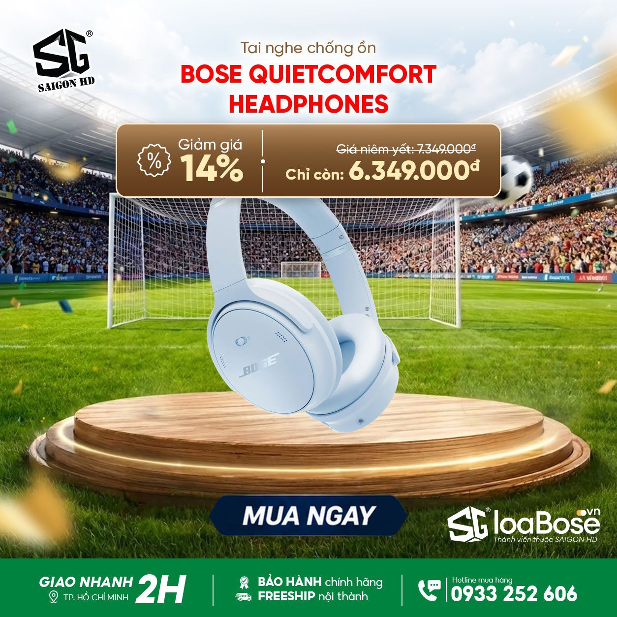 Khuyến mãi giảm giá tai nghe không dây chống ồn Bose QuietComfort Headphones chính hãng rẻ nhất 2026