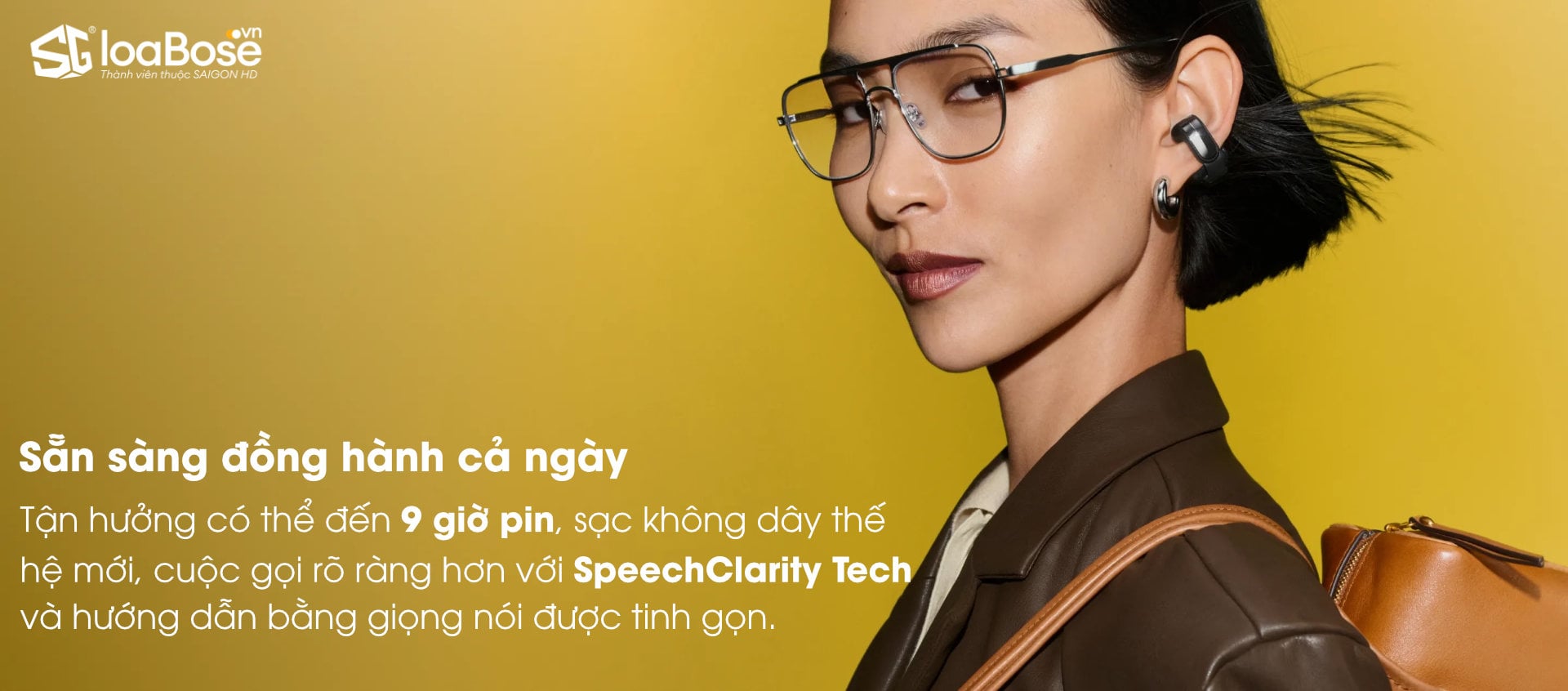 Tai nghe True Wireless Bose Ultra Open Earbuds 2nd Gen có thời lượng pin lên đến 9 giờ