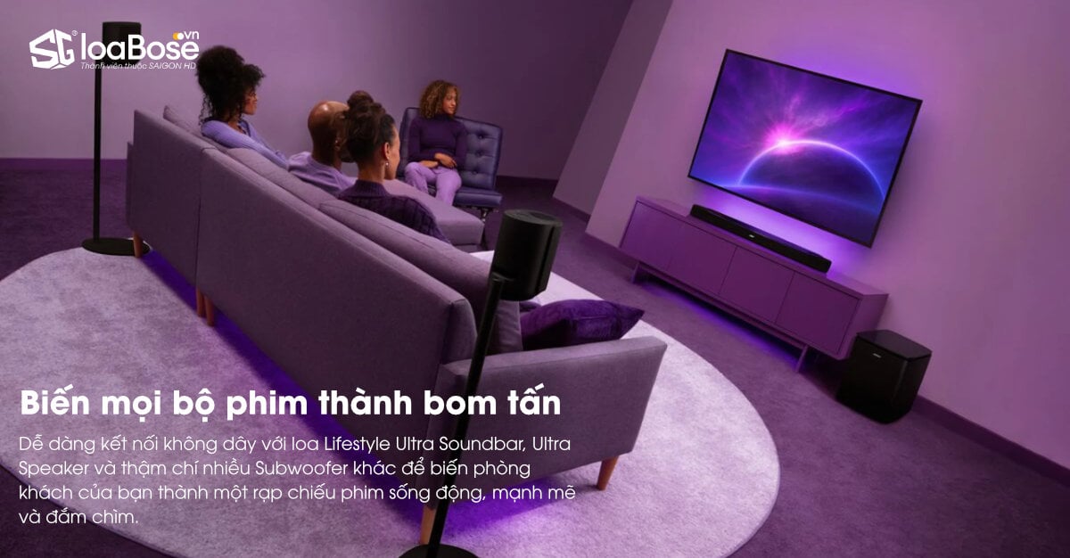 Loa siêu trầm không dây cao cấp Bose Lifestyle Ultra Subwoofer tối ưu cho hệ thống Home Theater với SoundBar & Ultra Surround