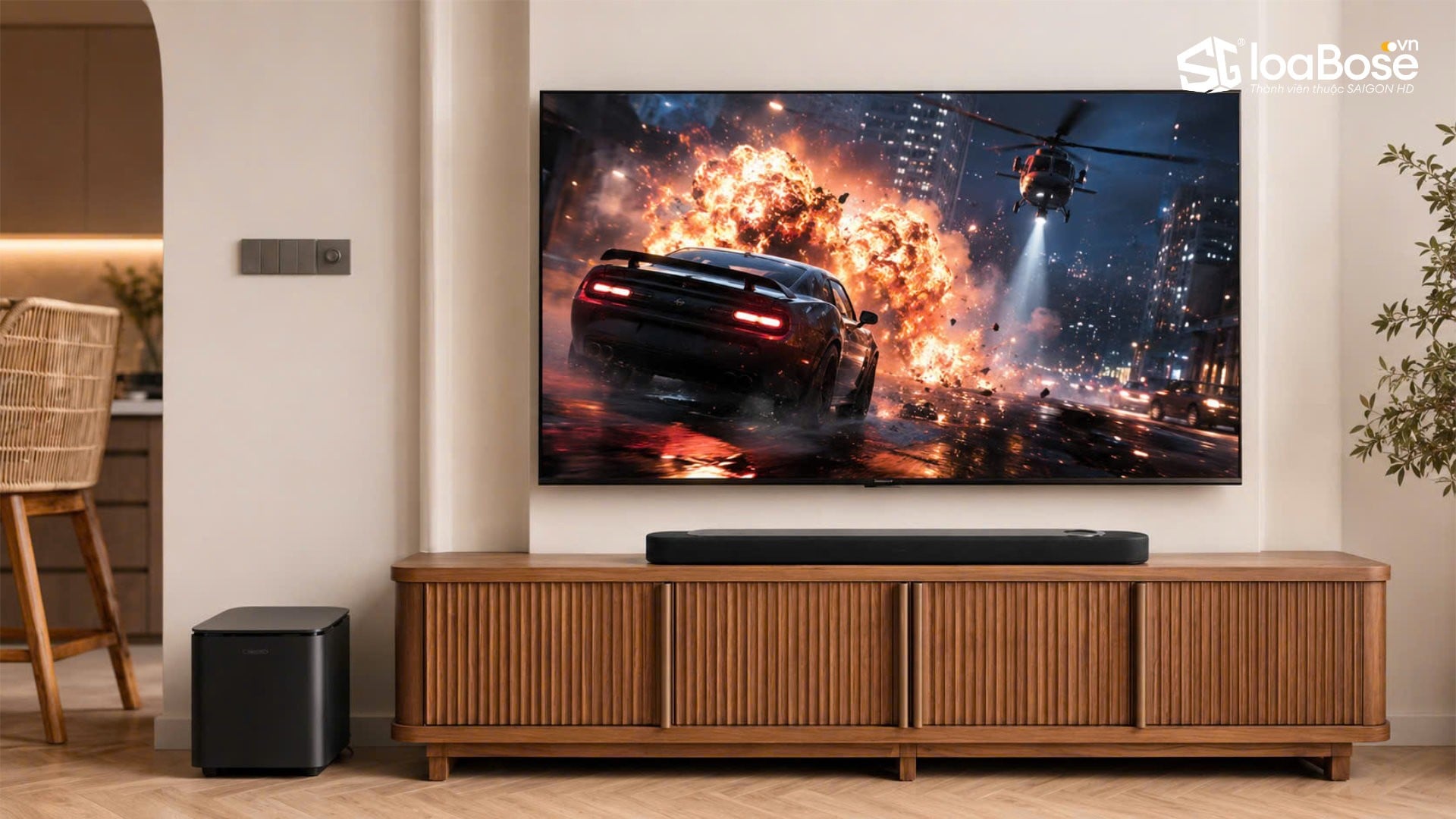 Dàn âm thanh soundbar cao cấp Bose Lifestyle Ultra SoundBar tại căn hộ cao cấp