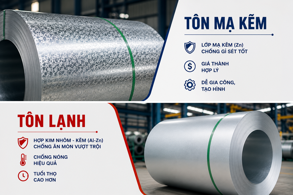 TÔN MẠ KẼM VÀ TÔN LẠNH KHÁC NHAU THẾ NÀO? NÊN CHỌN LOẠI NÀO CHO CÔNG TRÌNH