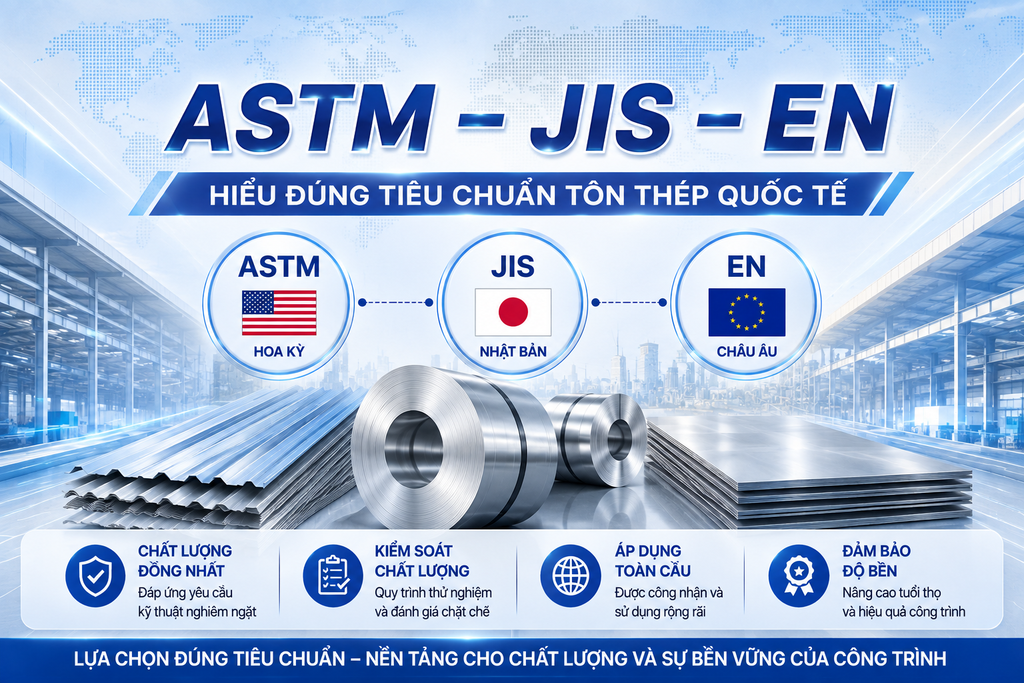 TIÊU CHUẨN ASTM, JIS VÀ EN TRONG NGÀNH TÔN THÉP CÓ Ý NGHĨA GÌ?
