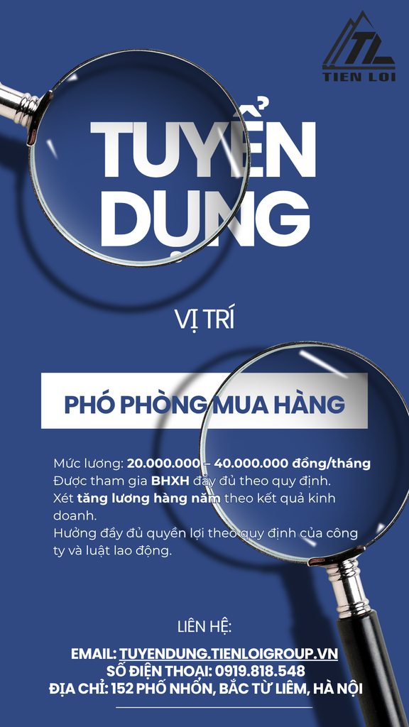 TUYỂN DỤNG PHÓ PHÒNG MUA HÀNG