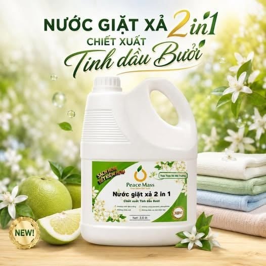 Nước Giặt Xả 2in1 Chiết Xuất Tinh Dầu Bưởi – Cho Quần Áo Thơm Dịu, Cảm Giác Dễ Chịu Mỗi Ngày!