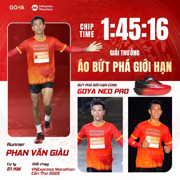 CHÚC MỪNG PHAN VĂN GIÀU BỨT PHÁ GIỚI HẠN THÀNH CÔNG TẠI VNEXPRESS MARATHON CẦN THƠ CỰ LY 21KM!