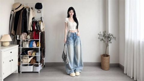 Quần ống rộng đi giày gì? Chọn đúng phom giày để outfit gọn dáng