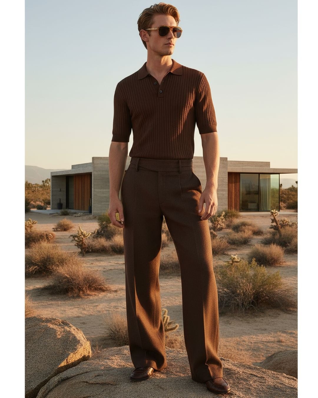 Outfit nâu ton sur ton có màu sắc liên kết