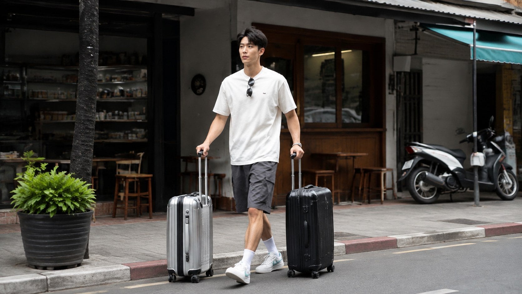 Đi thử vài bước để cảm nhận độ chắc chân và phom giày thể thao
