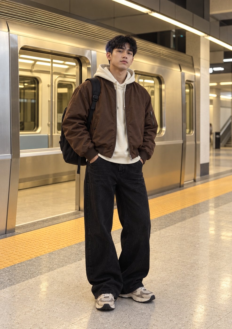 Bomber phối hoodie hoặc sweater