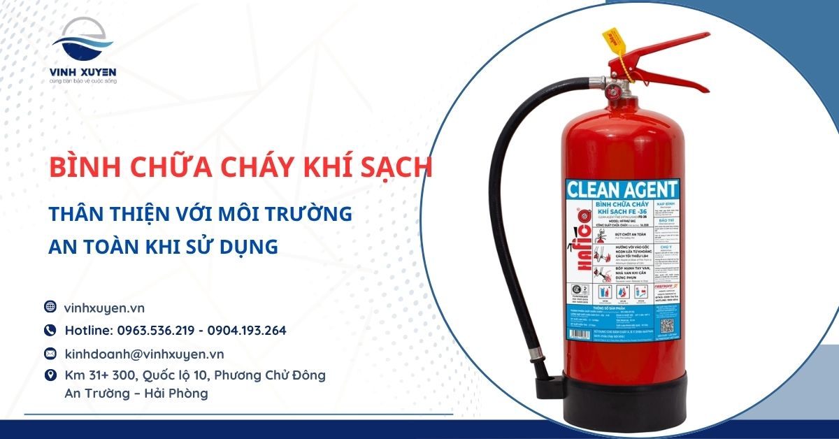Bình chữa cháy khí sạch thân thiện với môi trường an toàn khi sử dụng
