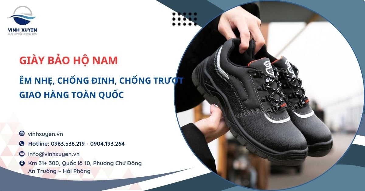 Giày bảo hộ nam chính hãng – Êm nhẹ, chống trượt, đủ size 36-45