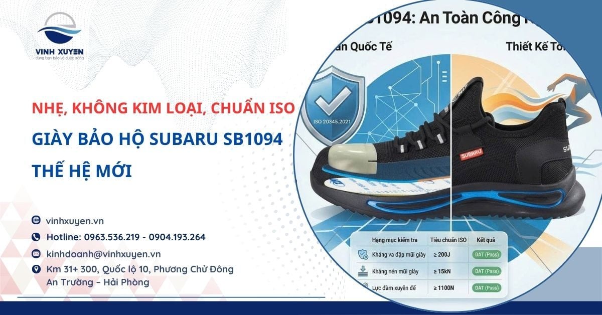 Giày Bảo Hộ Subaru SB1094 Thế Hệ Mới – Nhẹ, Không Kim Loại, Chuẩn ISO