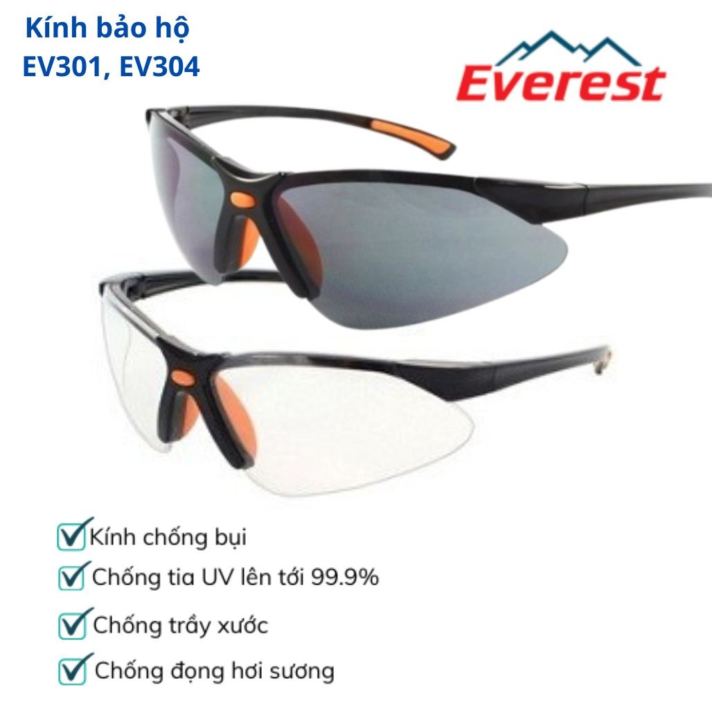 Kính Bảo Hộ EV301, EV304 Chính Hãng – Chống Bụi, Chống Tia UV, Giá Tốt Tại Hải Phòng