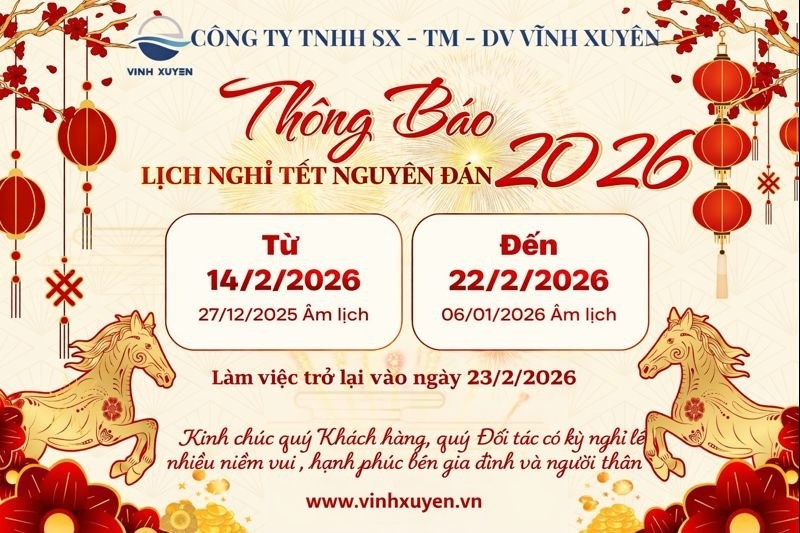 Thông báo lịch nghỉ Tết Nguyên Đán 2026 – Vĩnh Xuyên Hải Phòng