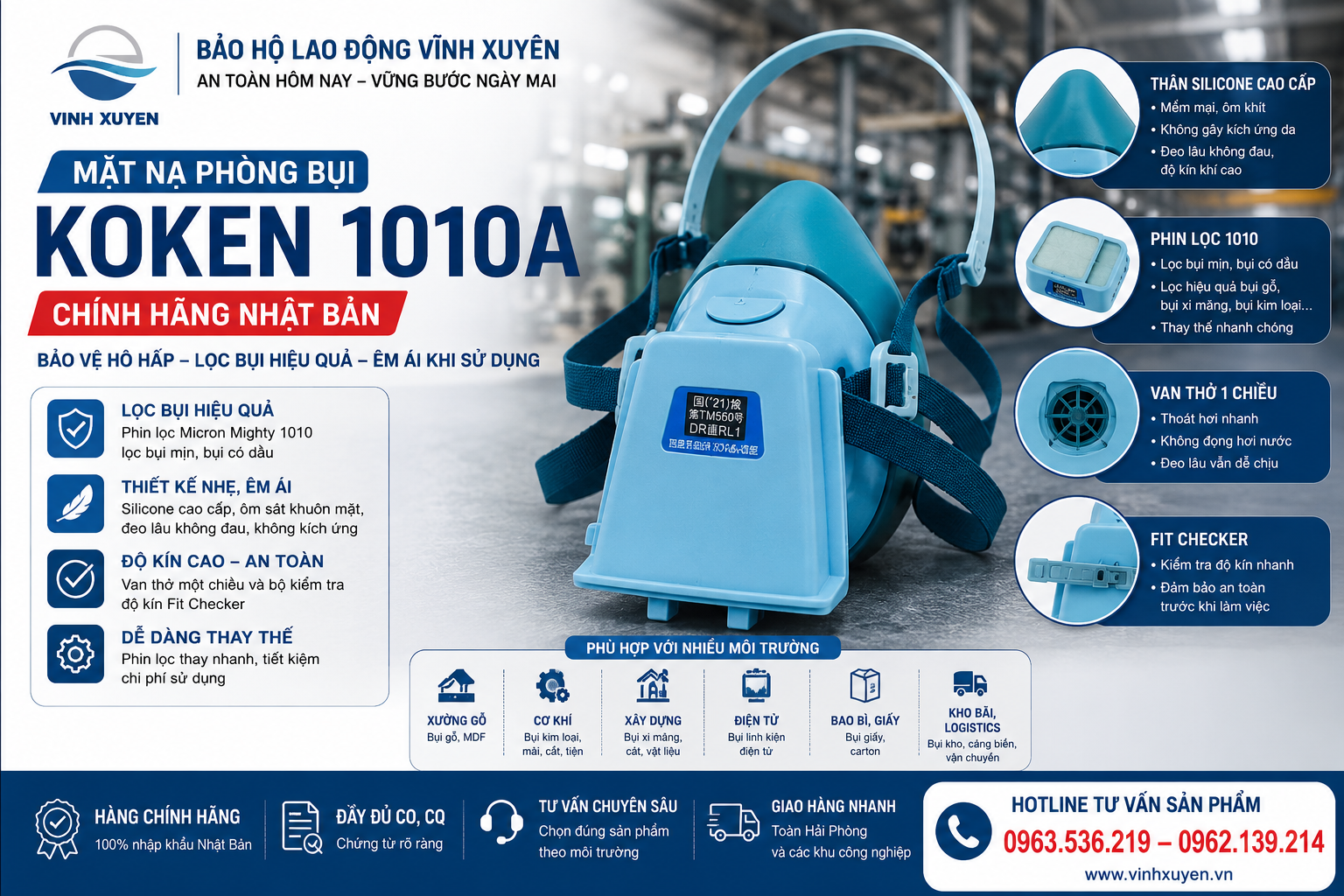 Review Mặt nạ lọc bụi mịn Koken 1010A chính hãng