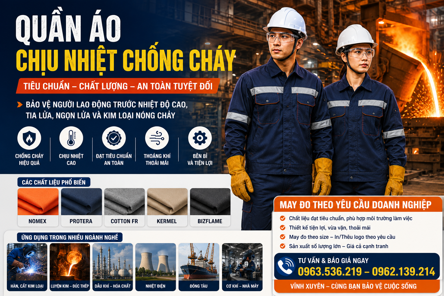 Quần áo chịu nhiệt chống cháy | Tiêu chuẩn và cách chọn cho nhà máy
