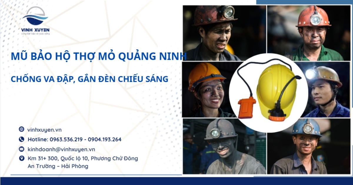 Mũ Bảo Hộ Thợ Mỏ Quảng Ninh – Chống Va Đập, Gắn Đèn Chiếu Sáng