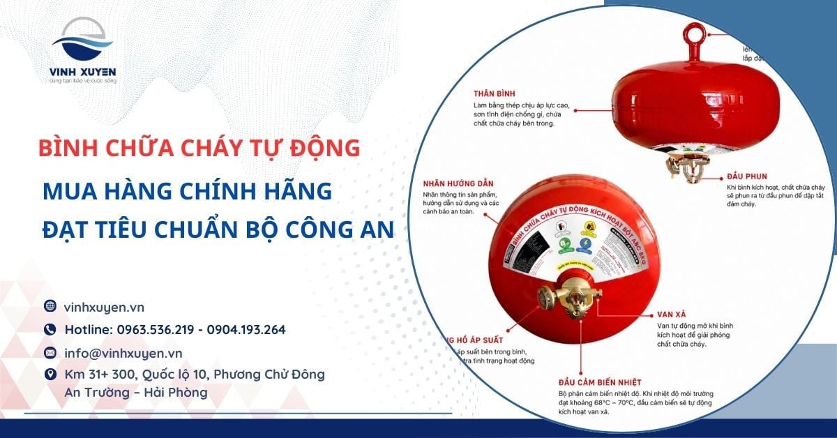 Mua bình chữa cháy tự động tại Hải Phòng, chính hãng, có kiểm định