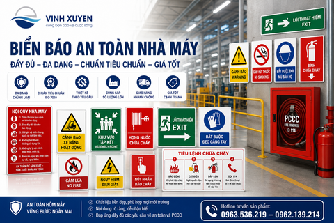 Biển báo an toàn nhà máy: 5 loại bắt buộc cho mọi doanh nghiệp