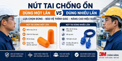 Nên chọn nút tai chống ồn dùng một lần hay nhiều lần cho nhà máy?