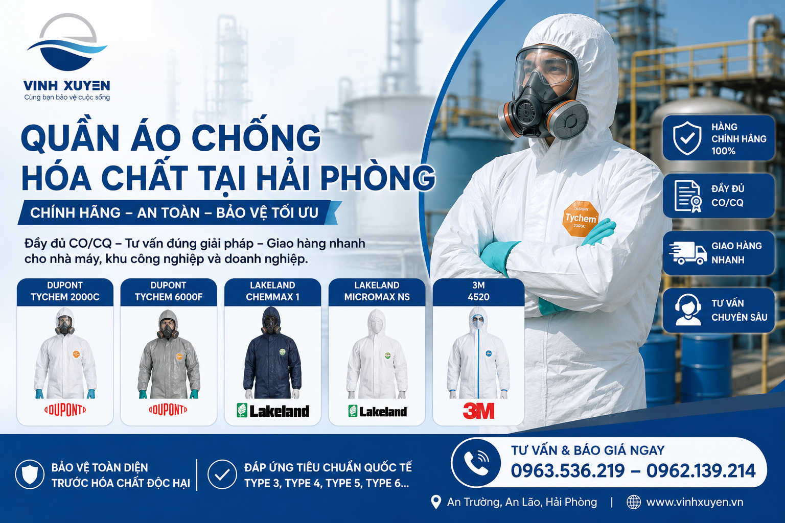 Địa chỉ mua quần áo chống hóa chất tại Hải Phòng