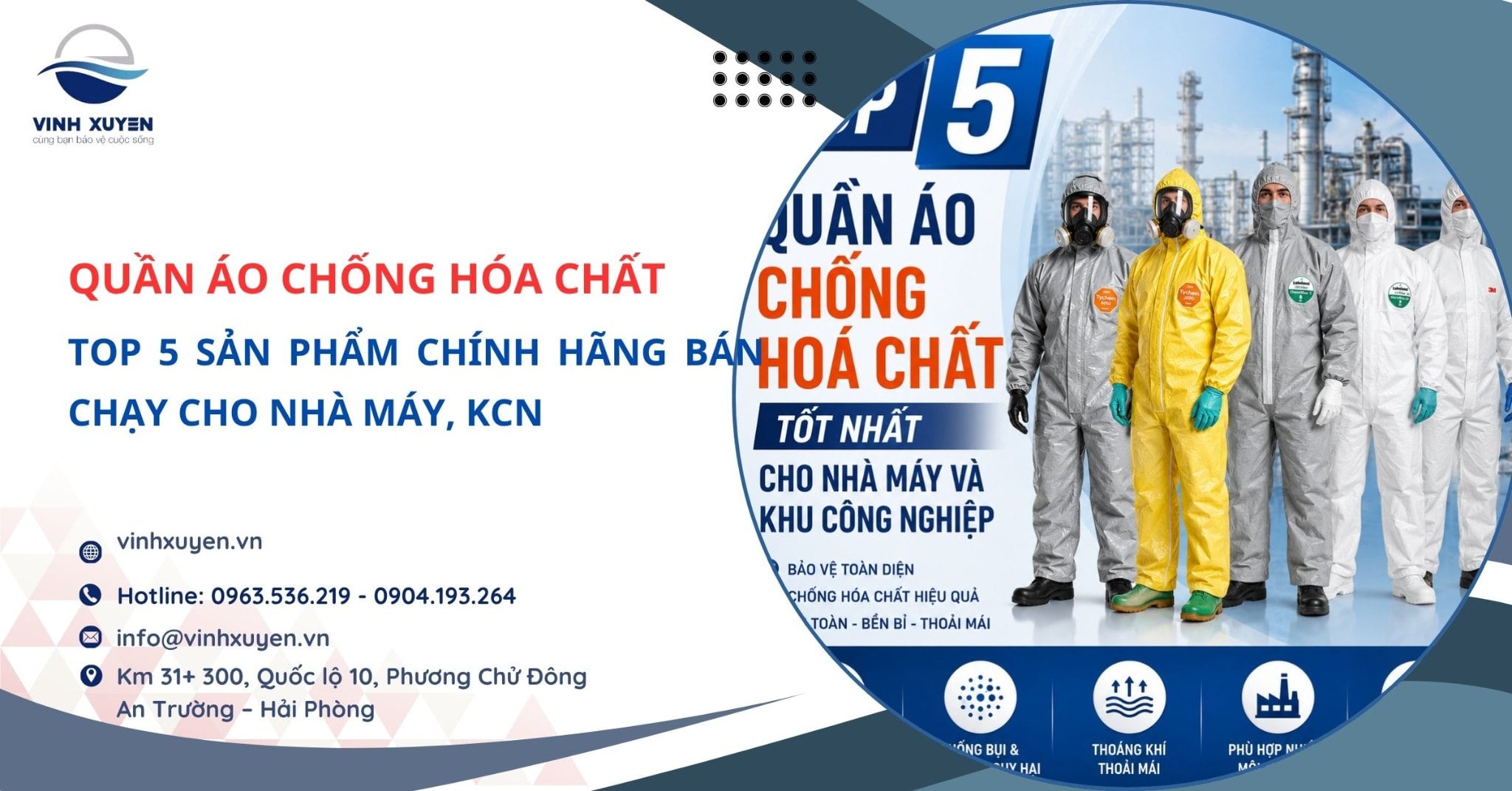 Top 5 quần áo chống hóa chất tốt nhất cho nhà máy và khu công nghiệp