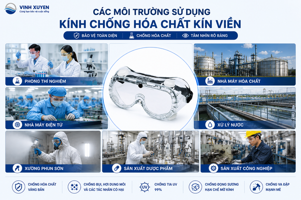 Những môi trường sử dụng kính chống hóa chất kín viền
