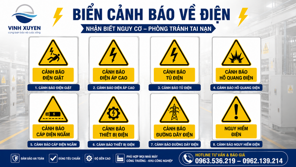 Các mẫu biển cảnh báo về điện phổ biến