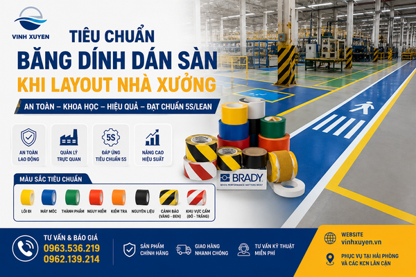 Tiêu chuẩn băng dính dán sàn layout nhà xưởng