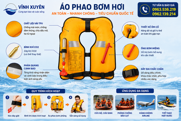 Áo phao bơm hơi tại Hải Phòng